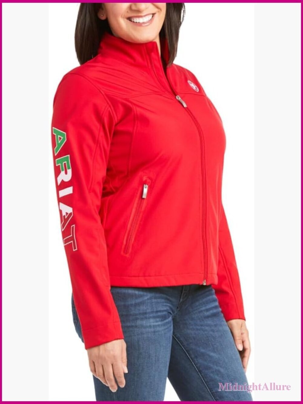 Womens Insulated Softshell Jacket Windproof Water Resistant Long Sleeve